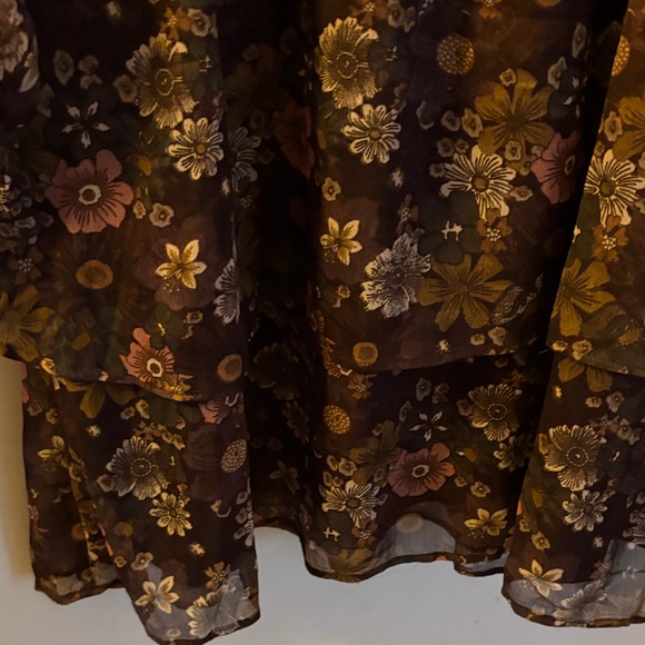 Dex Brown Floral Long Sleeve Dress - Picture 6 of 7